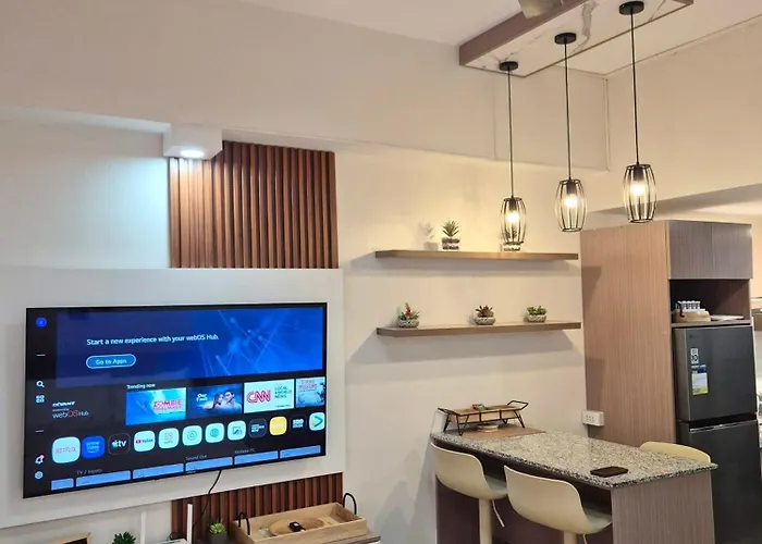 Furnished Family Near It Park And Waterfront With Pool, Wifi, Gym Access Apartahotel